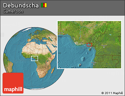 Satellite Location Map of Debundscha
