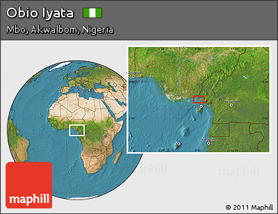 Satellite Location Map of Obio Iyata