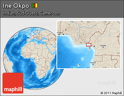 Shaded Relief Location Map of Ine Okpo