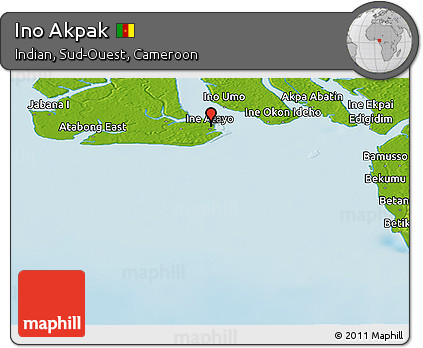 Physical Panoramic Map of Ino Akpak