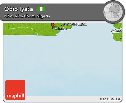 Physical Panoramic Map of Obio Iyata