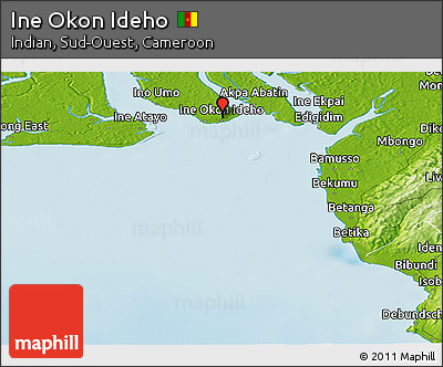 Physical Panoramic Map of Ine Okon Ideho