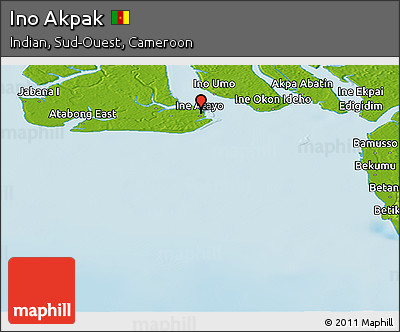 Physical Panoramic Map of Ino Akpak