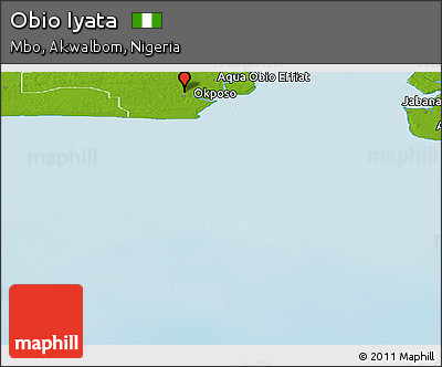 Physical Panoramic Map of Obio Iyata