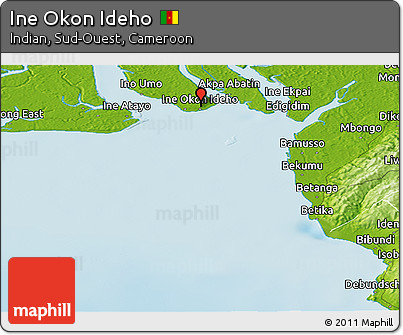 Physical Panoramic Map of Ine Okon Ideho