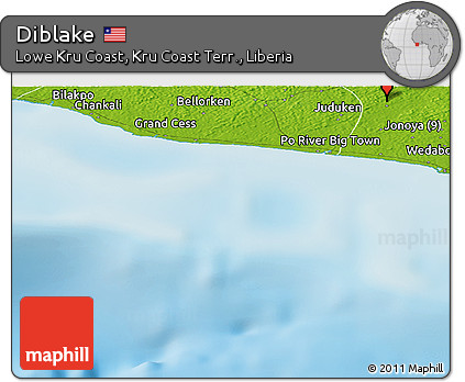 Physical Panoramic Map of Diblake