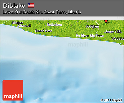 Physical Panoramic Map of Diblake