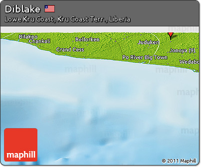 Physical Panoramic Map of Diblake