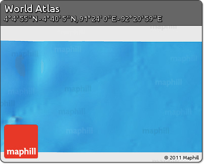 Physical 3D Map of the Area around 4° 22' 30" N, 91° 52' 30" E
