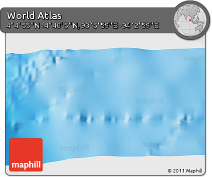 Physical 3D Map of the Area around 4° 22' 30" N, 93° 34' 29" E