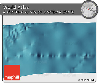 Satellite 3D Map of the Area around 4° 22' 30" N, 93° 34' 29" E