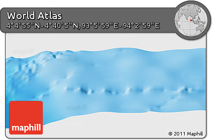 Physical Panoramic Map of the Area around 4° 22' 30" N, 93° 34' 29" E