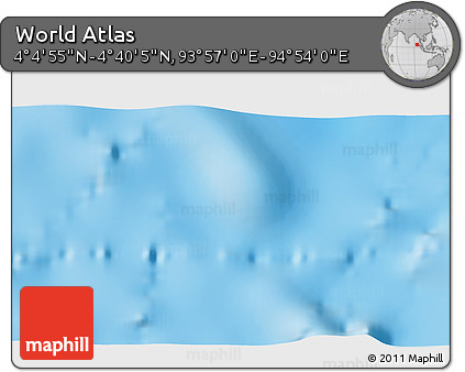 Shaded Relief 3D Map of the Area around 4° 22' 30" N, 94° 25' 30" E