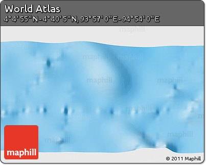 Shaded Relief 3D Map of the Area around 4° 22' 30" N, 94° 25' 30" E