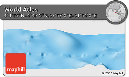 Shaded Relief Panoramic Map of the Area around 4° 22' 30" N, 94° 25' 30" E
