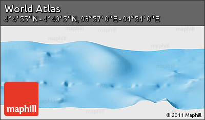 Shaded Relief Panoramic Map of the Area around 4° 22' 30" N, 94° 25' 30" E