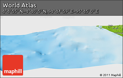 Physical Panoramic Map of the Area around 4° 22' 30" N, 95° 16' 30" E