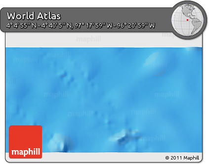 Physical 3D Map of the Area around 4° 22' 30" N, 96° 49' 29" W
