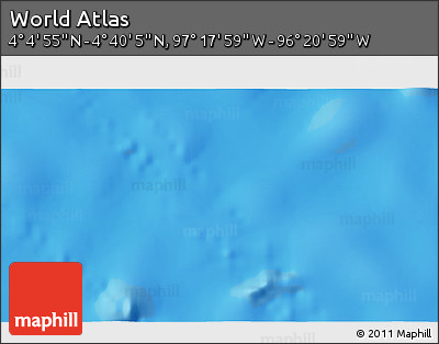 Physical 3D Map of the Area around 4° 22' 30" N, 96° 49' 29" W