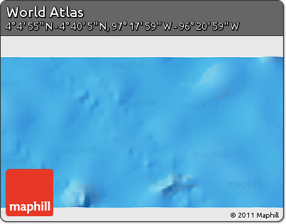 Physical 3D Map of the Area around 4° 22' 30" N, 96° 49' 29" W