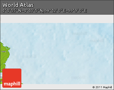 Physical 3D Map of the Area around 4° 22' 30" N, 98° 40' 30" E