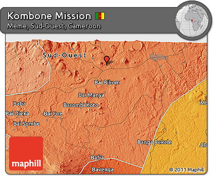 Political 3D Map of Kombone Mission