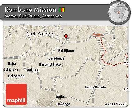 Shaded Relief 3D Map of Kombone Mission