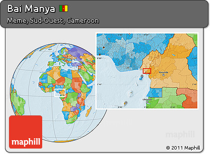 Political Location Map of Bai Manya
