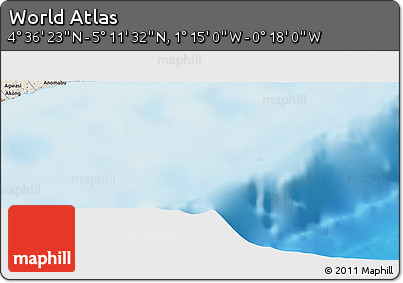 Shaded Relief Panoramic Map of the Area around 4°&nbsp;53'&nbsp;57"&nbsp;N,&nbsp;0°&nbsp;46'&nbsp;30"&nbsp;W
