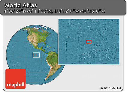 Satellite Location Map of the Area around 4° 53' 57" N, 100° 13' 29" W