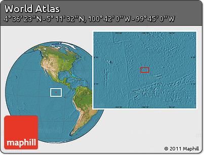 Satellite Location Map of the Area around 4° 53' 57" N, 100° 13' 29" W