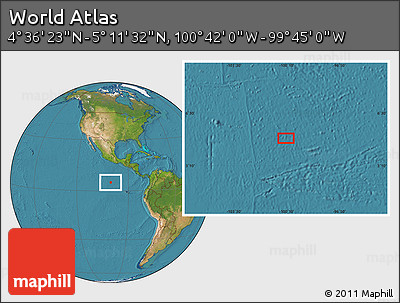 Satellite Location Map of the Area around 4° 53' 57" N, 100° 13' 29" W