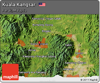 Satellite 3D Map of Kuala Kangsar