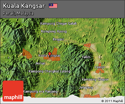 Satellite 3D Map of Kuala Kangsar