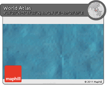 Satellite 3D Map of the Area around 4° 53' 57" N, 108° 52' 30" E