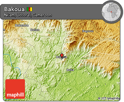 Physical 3D Map of Bakoua