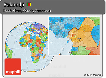 Political Location Map of Bakondji
