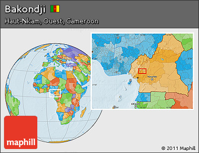 Political Location Map of Bakondji