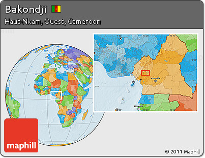 Political Location Map of Bakondji