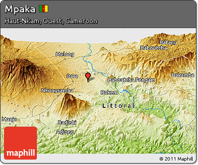 Physical Panoramic Map of Mpaka