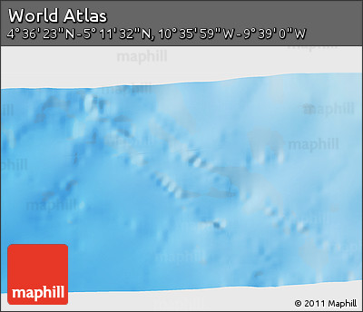 Physical 3D Map of the Area around 4° 53' 57" N, 10° 7' 30" W