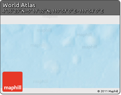Physical 3D Map of the Area around 4° 53' 57" N, 111° 25' 30" E