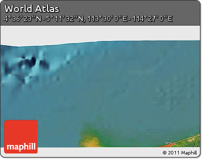 Satellite 3D Map of the Area around 4° 53' 57" N, 113° 58' 29" E