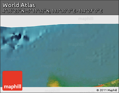 Satellite 3D Map of the Area around 4° 53' 57" N, 113° 58' 29" E