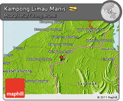 Physical 3D Map of Kampong Limau Manis