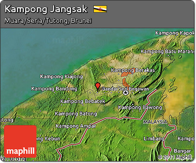 Satellite 3D Map of Kampong Jangsak