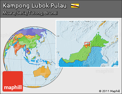 Political Location Map of Kampong Lubok Pulau