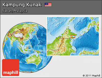 Physical Location Map of Kampung Kunak