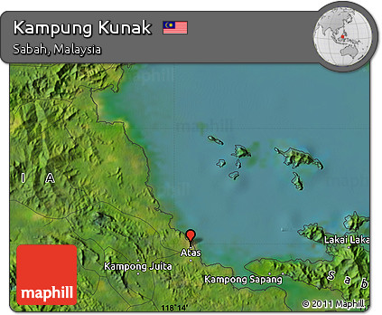Satellite Map of Kampung Kunak