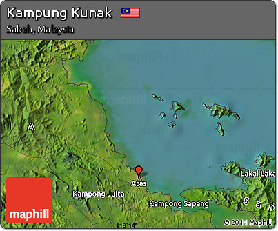Satellite Map of Kampung Kunak